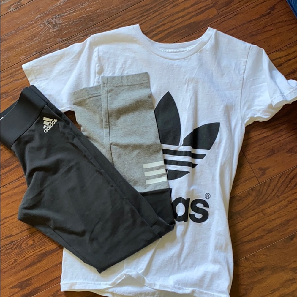 Adidas tee and leggings